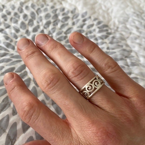 Sterling Silver Swirl Whirl Whimsical Whimsigoth Bohemian Rocker Ring - Picture 7 of 9